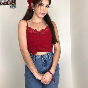 RED LACE CAMISOLE